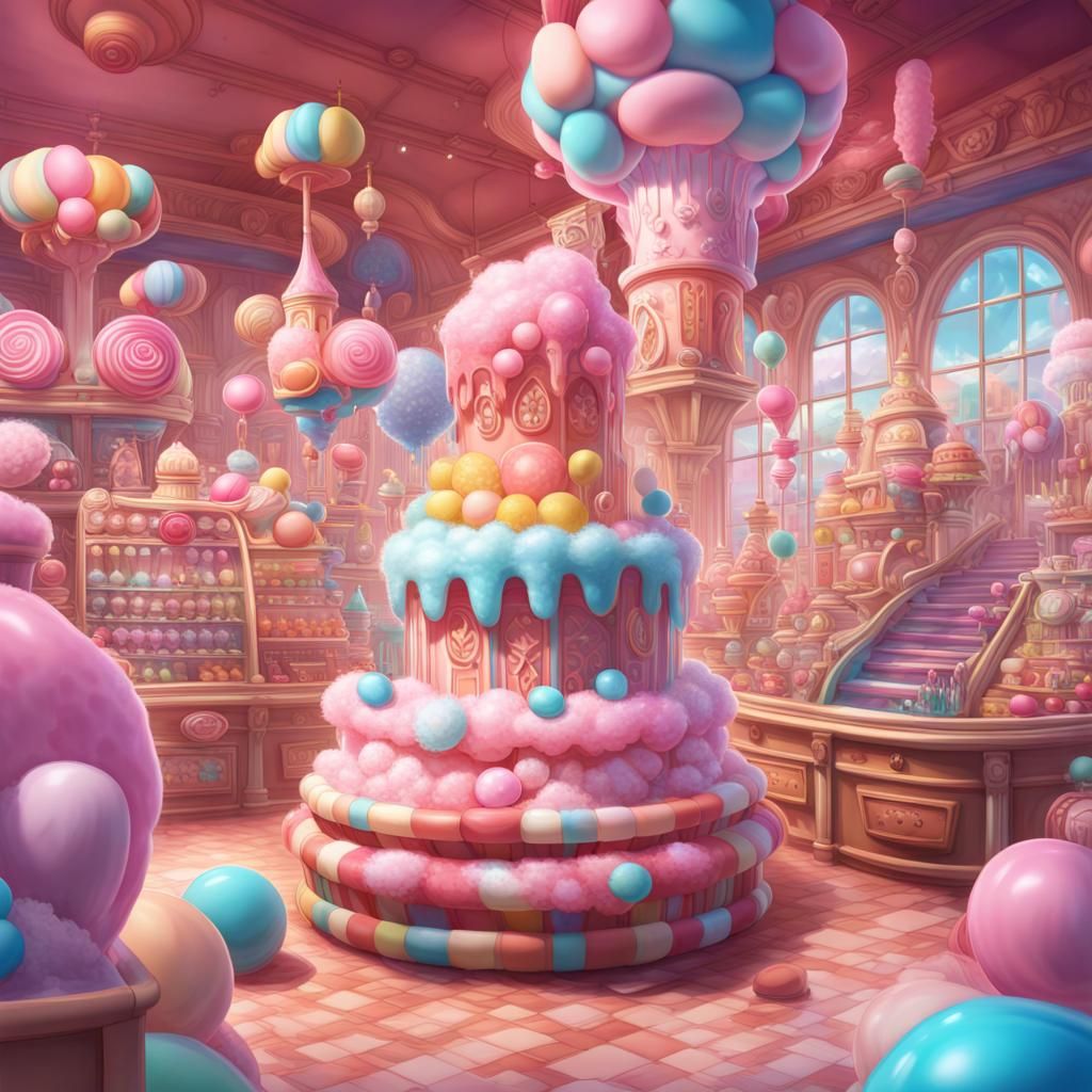 Colorful Candy Land Digital Illustration