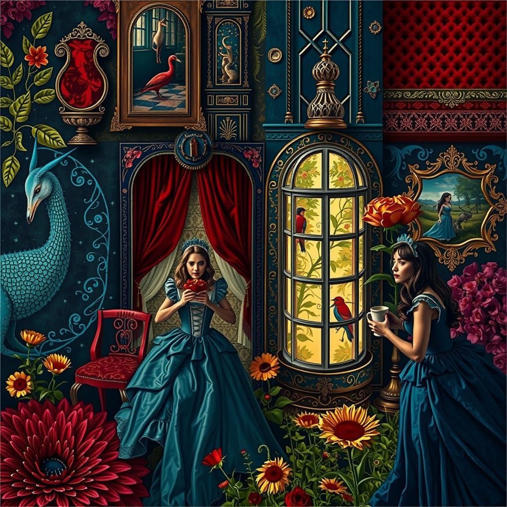 Alice in Wonderland: Hyperrealistic Fall Through the Looking...