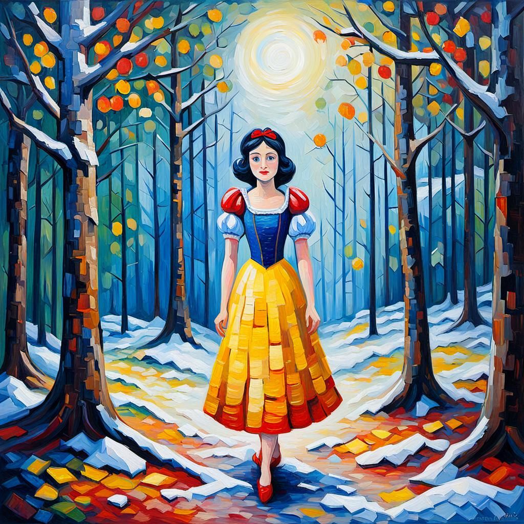 Snow White in Expressionist Neo-Impressionist Style