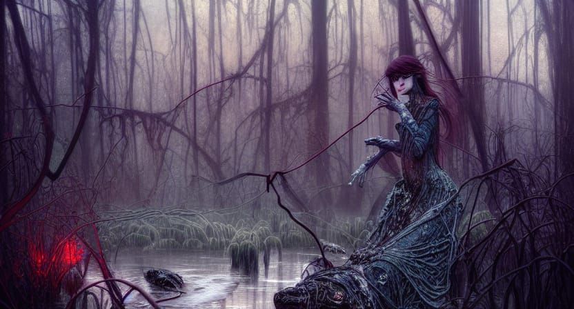 Melting Winter Swamp with Fractal Iridescence