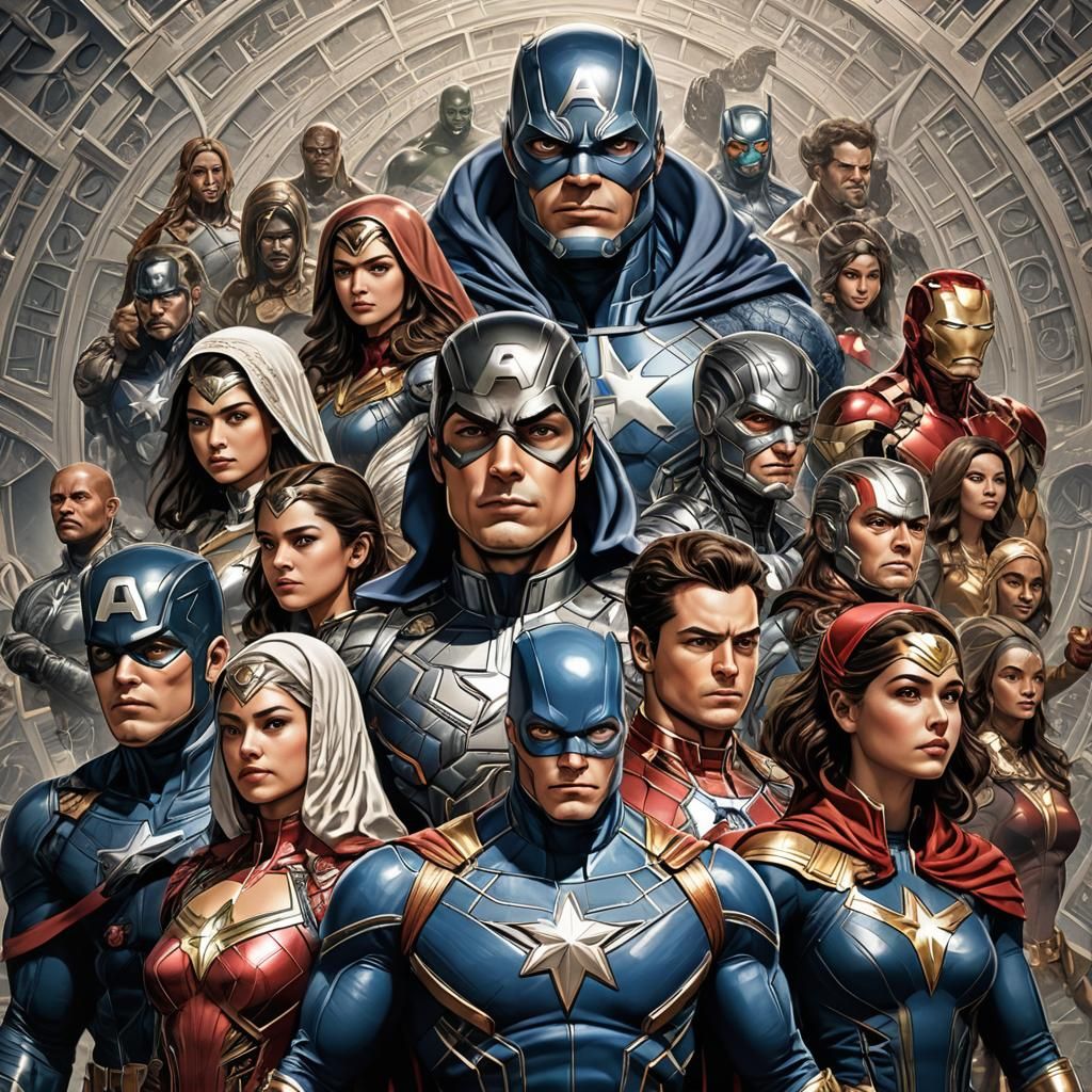 Marvel Family Portrait in 8k Artistic Photography