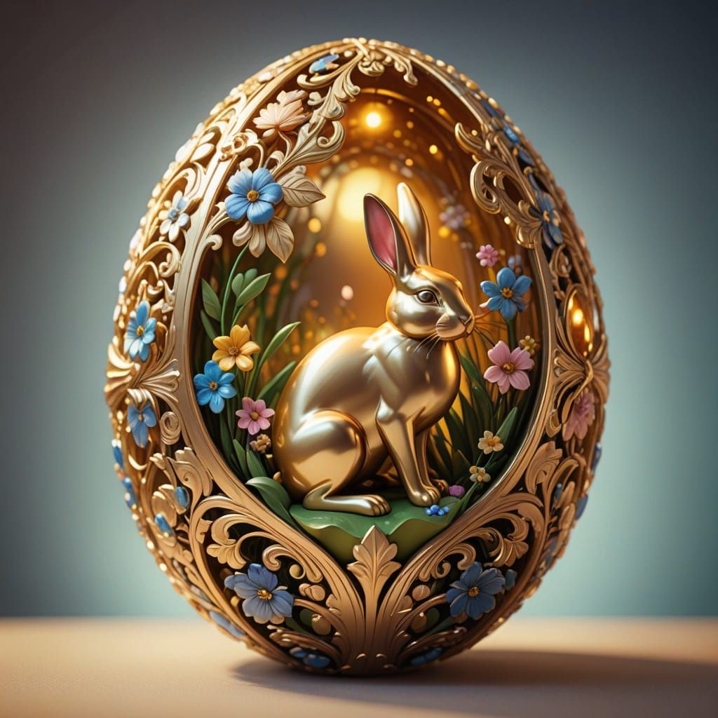 Baroque Easter Egg in Paradise Garden