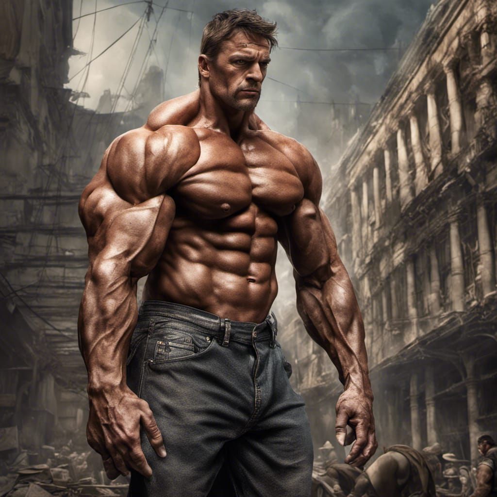 Superhuman Bodybuilder with Titanic Muscles