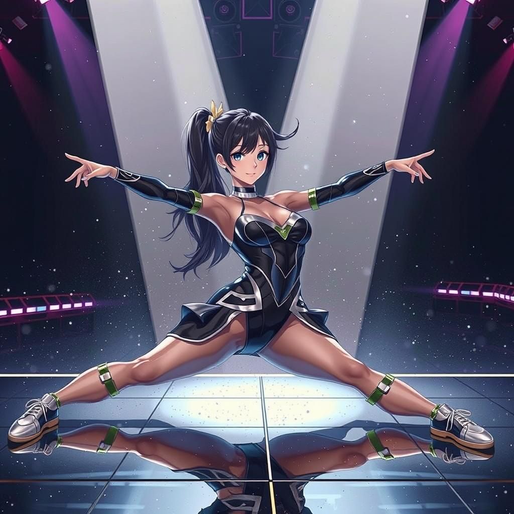 Anime-Inspired Latina Egirl in Neon Lights