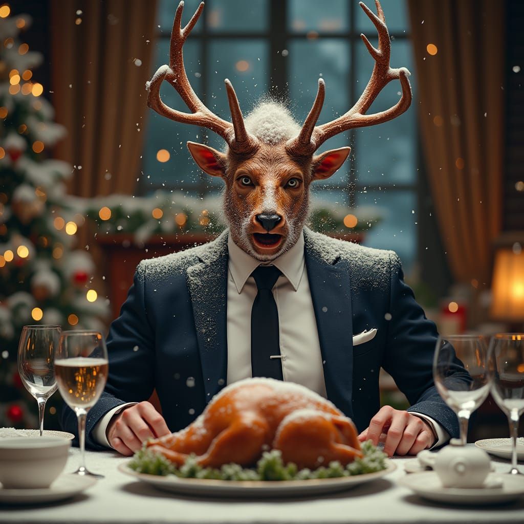 Dapper Businessman Shaken by Christmas Chaos