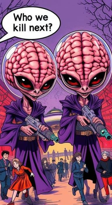 Martian Invasion in Central Park: Comic Book Mayhem