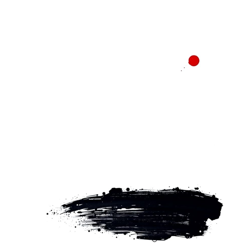 Minimalist Red and Black Impasto Artwork on Canvas