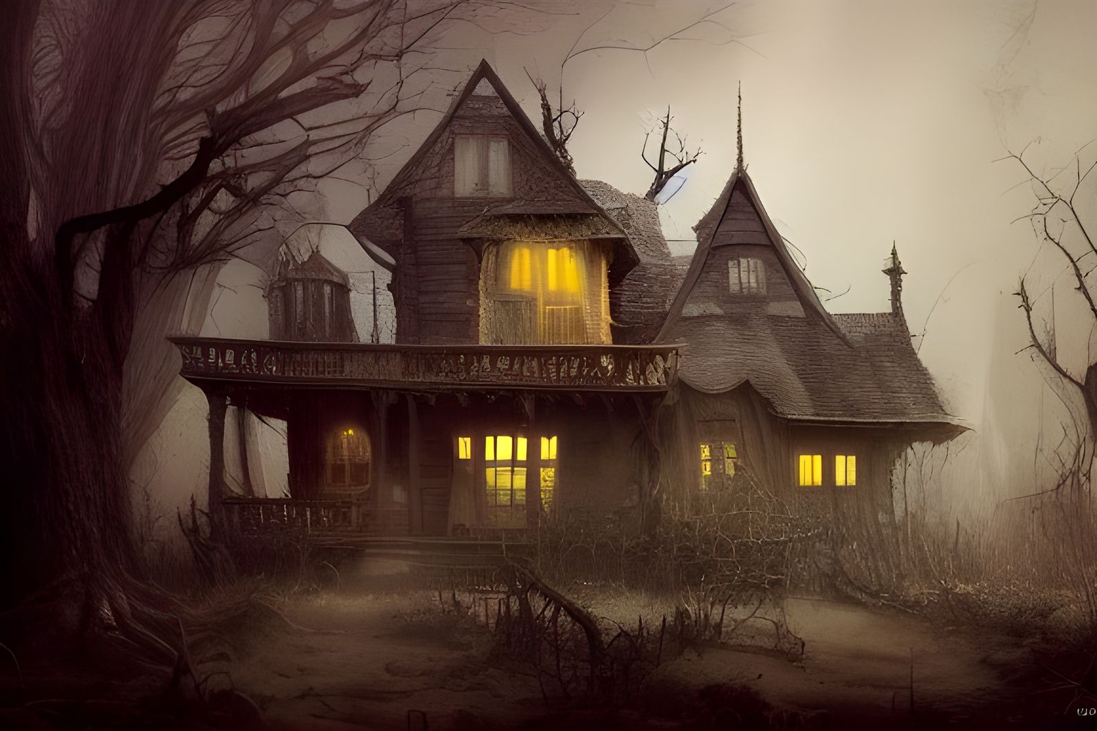 Halloween Witch House Digital Art