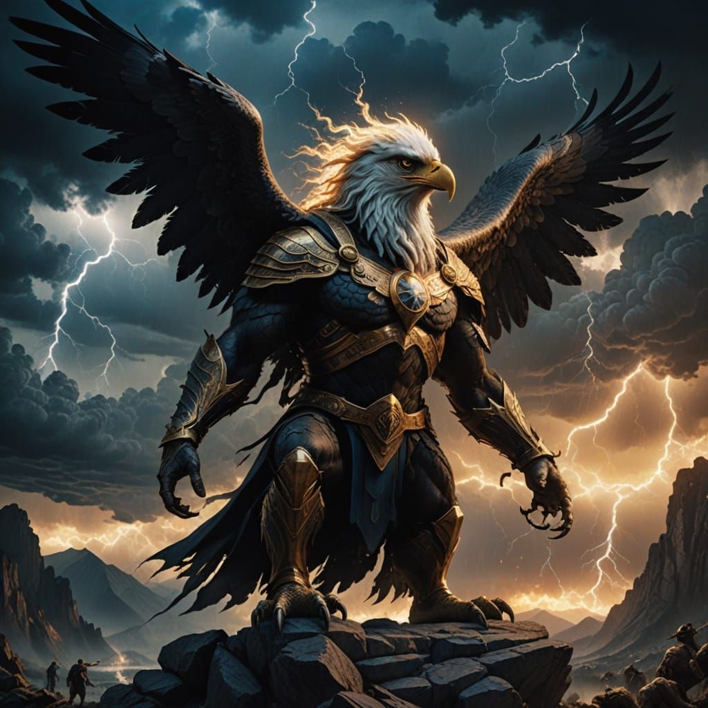 God of Thunder Sits Regally on Storm-Battered Throne