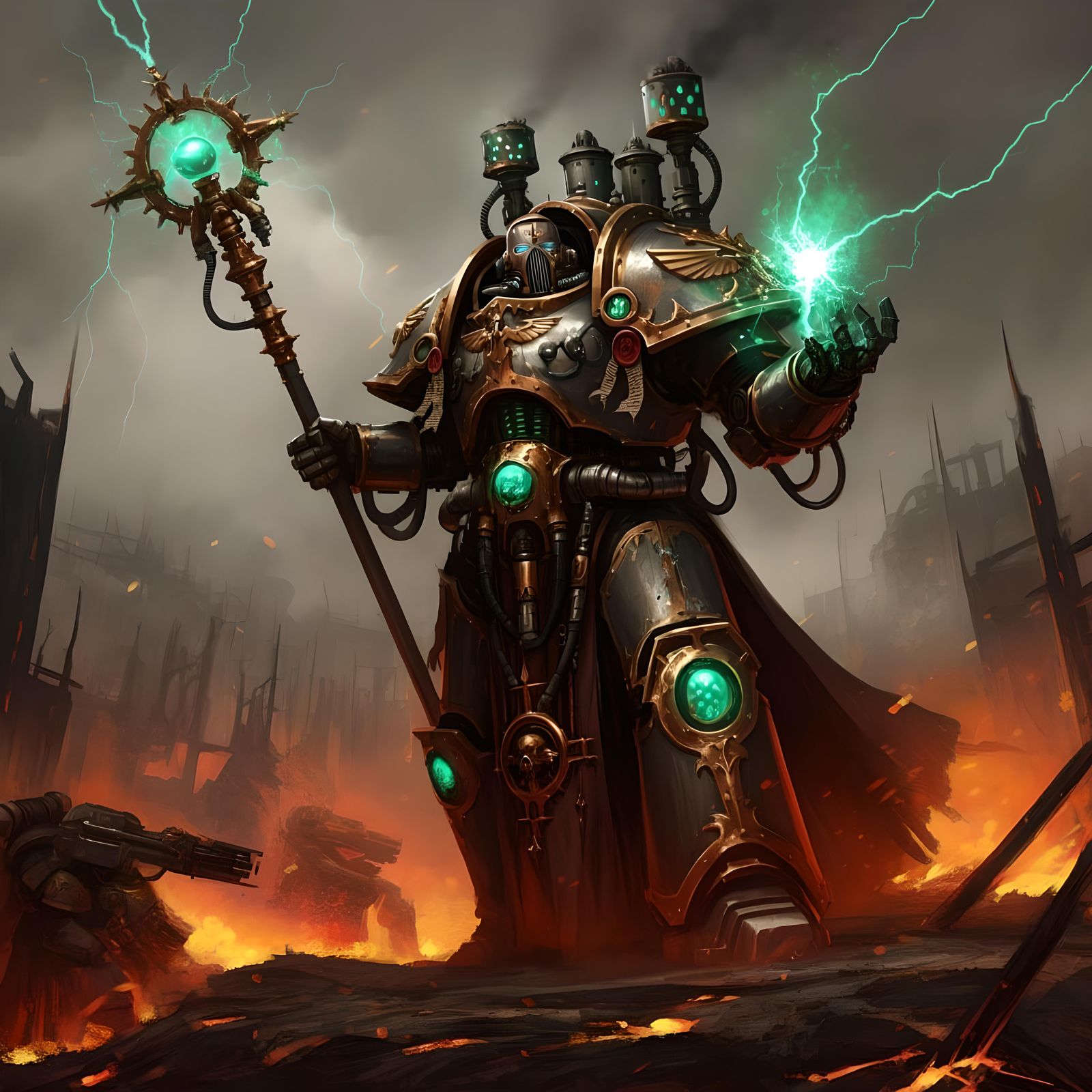 Tech Priest in Warhammer 40K Armor