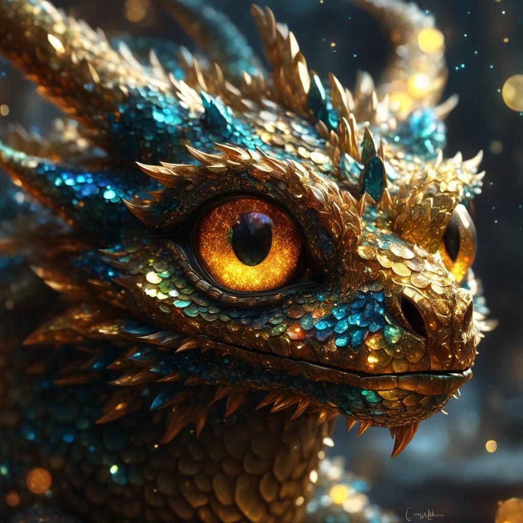 Sparkling Anime Dragon in Fantasy Wonderland