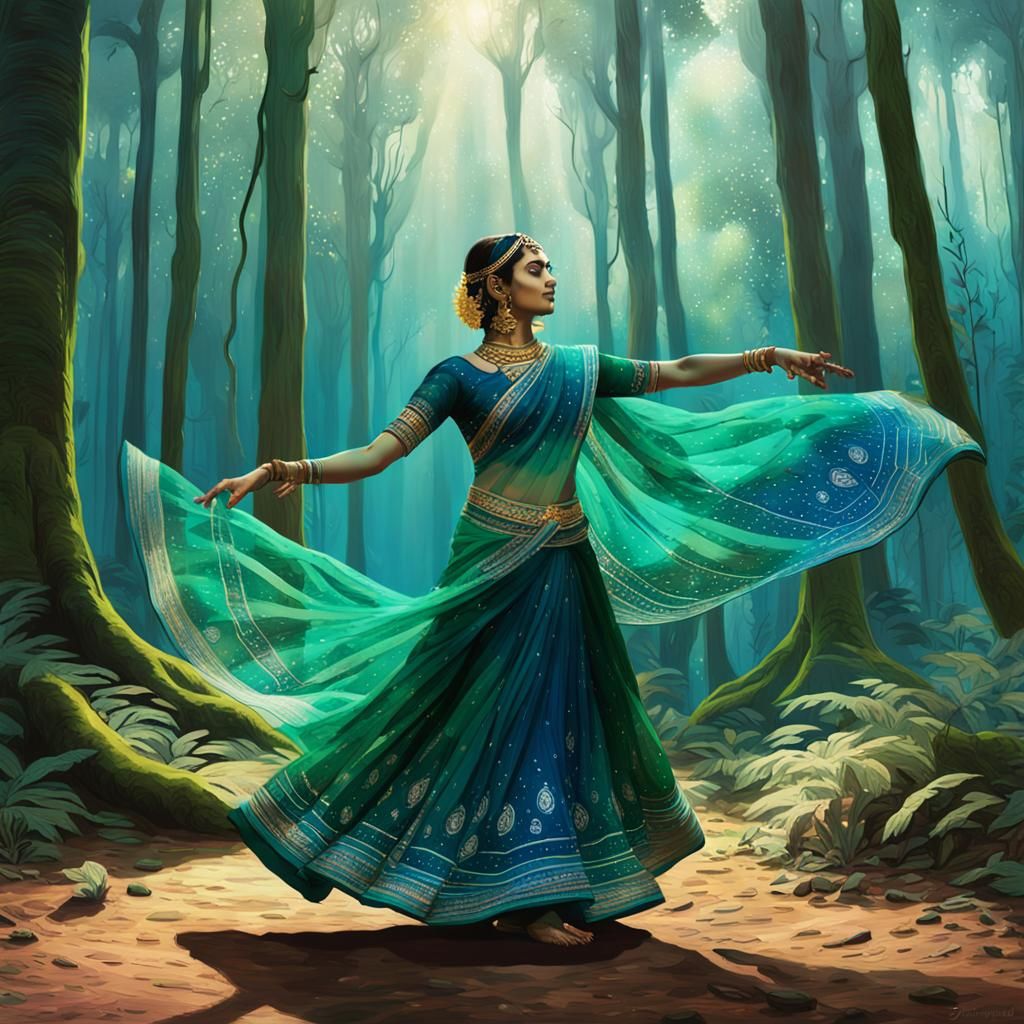 indian lady dancer in traditional wear