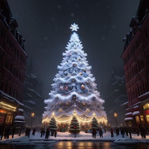 Detailed Christmas Snowman in Digital Matte Painting