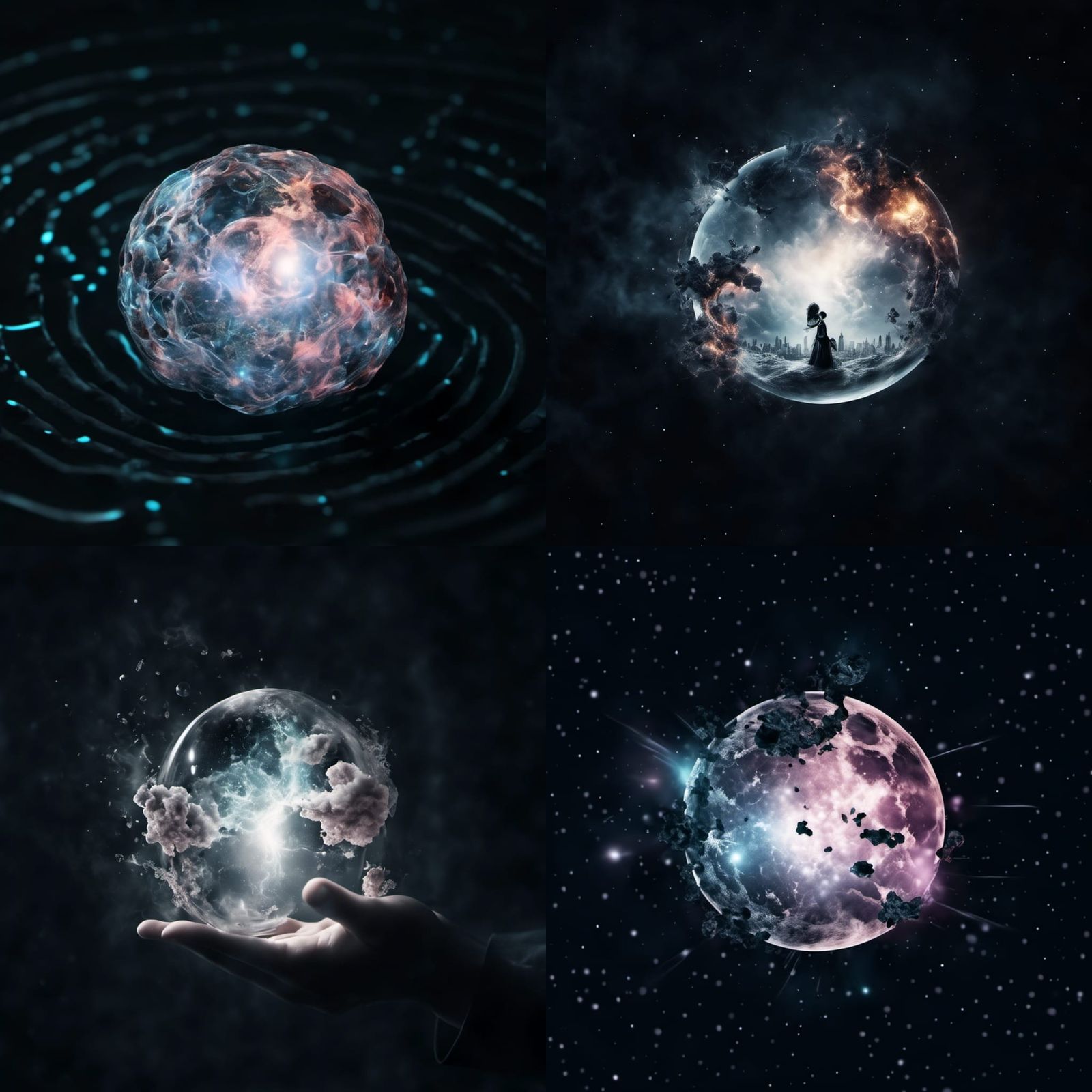 Aliens Dine Out in Rainy Cyberpunk City