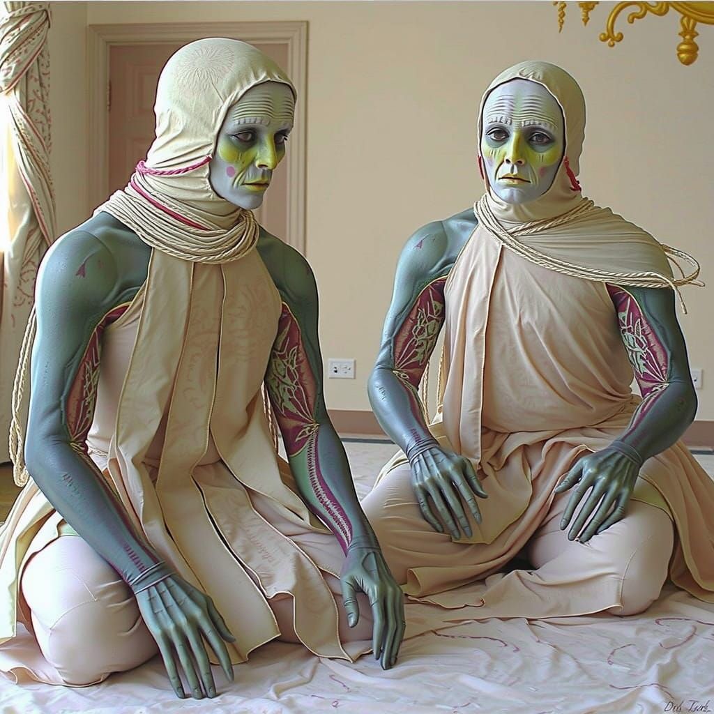 Magical Realism Depiction of a Mysterious Woman in a Dreamli...