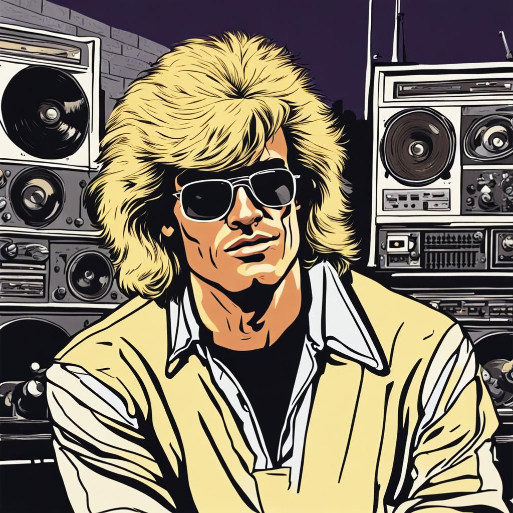 80s Rocker Stares at Bombshell: Rotoscoped Art
