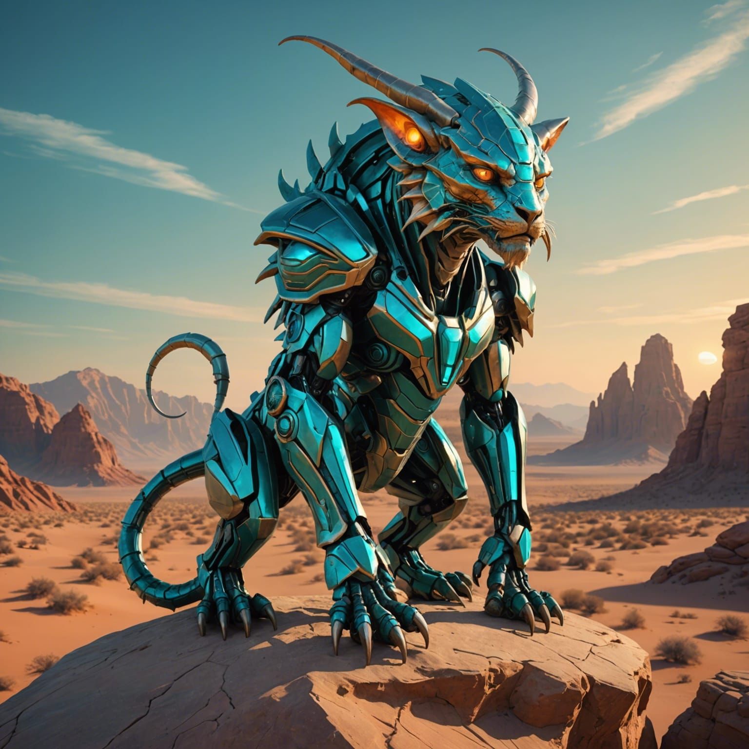 Alien Cyborg Portrait in Sci-Fi Style