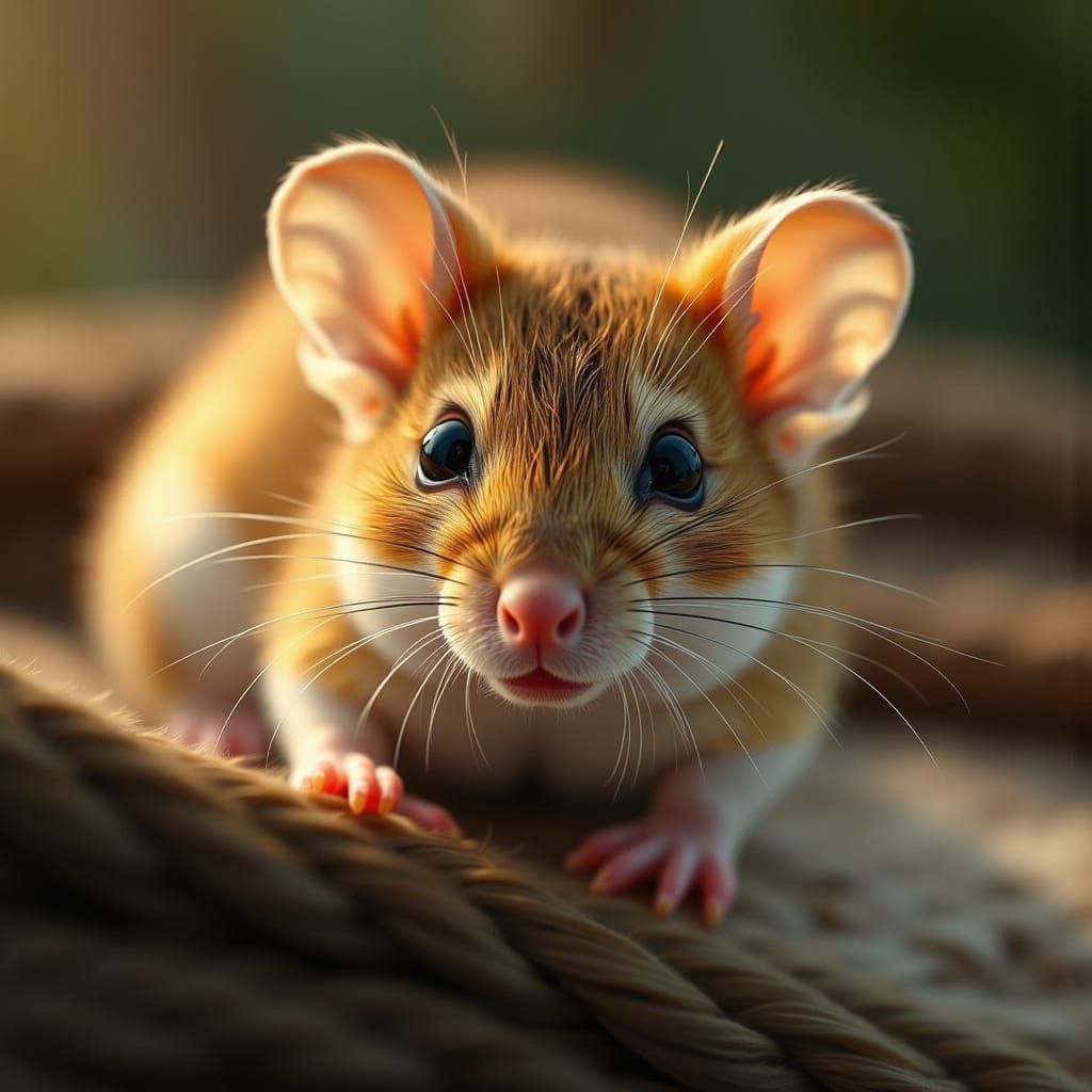 Hyper Photo Realistic Shy Mouse