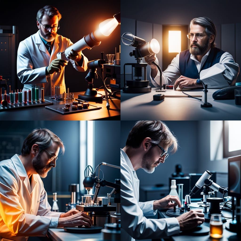 Scientist in Lab: Hyperrealistic Splash Art Photography