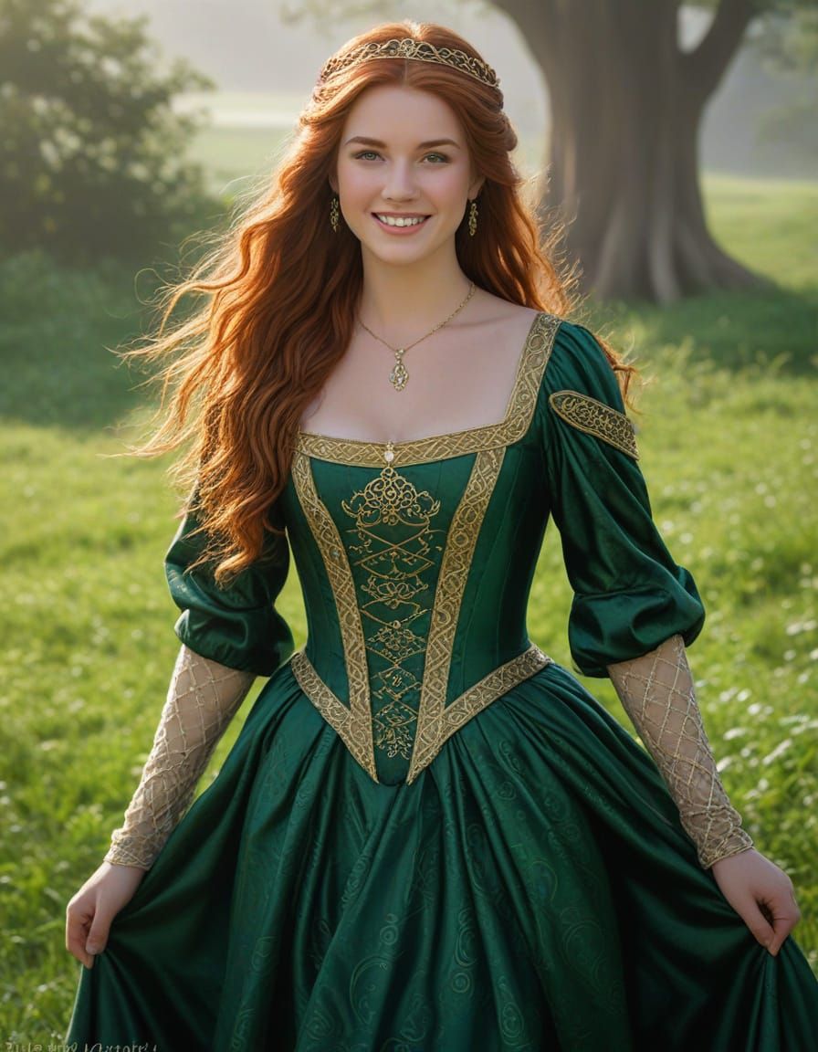 Enchanted Celtic Princess in a Whimsical Meadow
