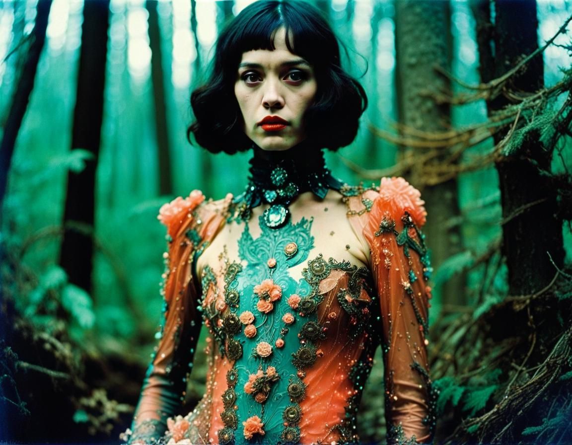 Surreal Portrait in Dark Fantasy Forest