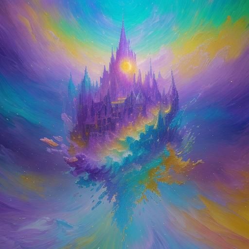 Rainbow Parchment Scroll in Neo-Impressionist Style