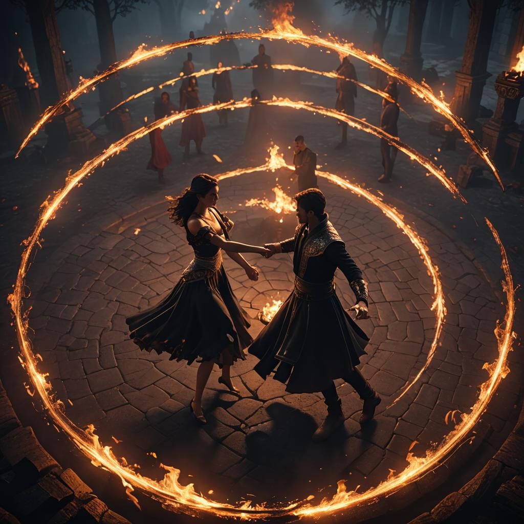 Firelit Dance in the Dark: 3D Game Cinematic