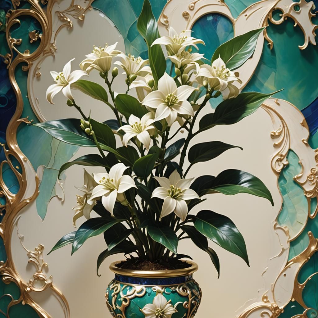 Hyperrealistic White Chocolate Hoya Plant Concept Art
