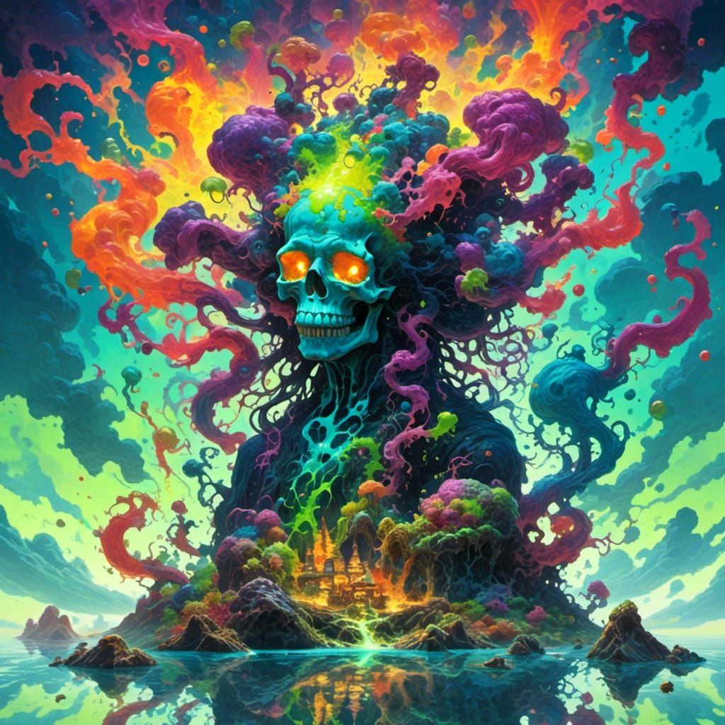 Striking Biohazard Symbol in Abstract Design