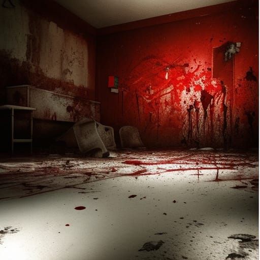 Abandoned Hospital Horror Scene in Doré Style