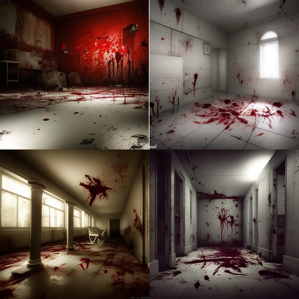 Creepy Abandoned Hospital Scene in Horror Style