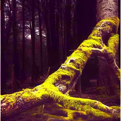 Eerie Dead Forest with Lush Green Growth