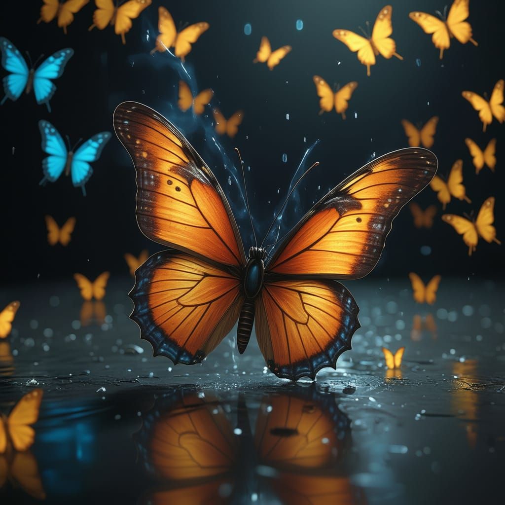 Realistic Butterfly Made of Code with Cinematic Lighting