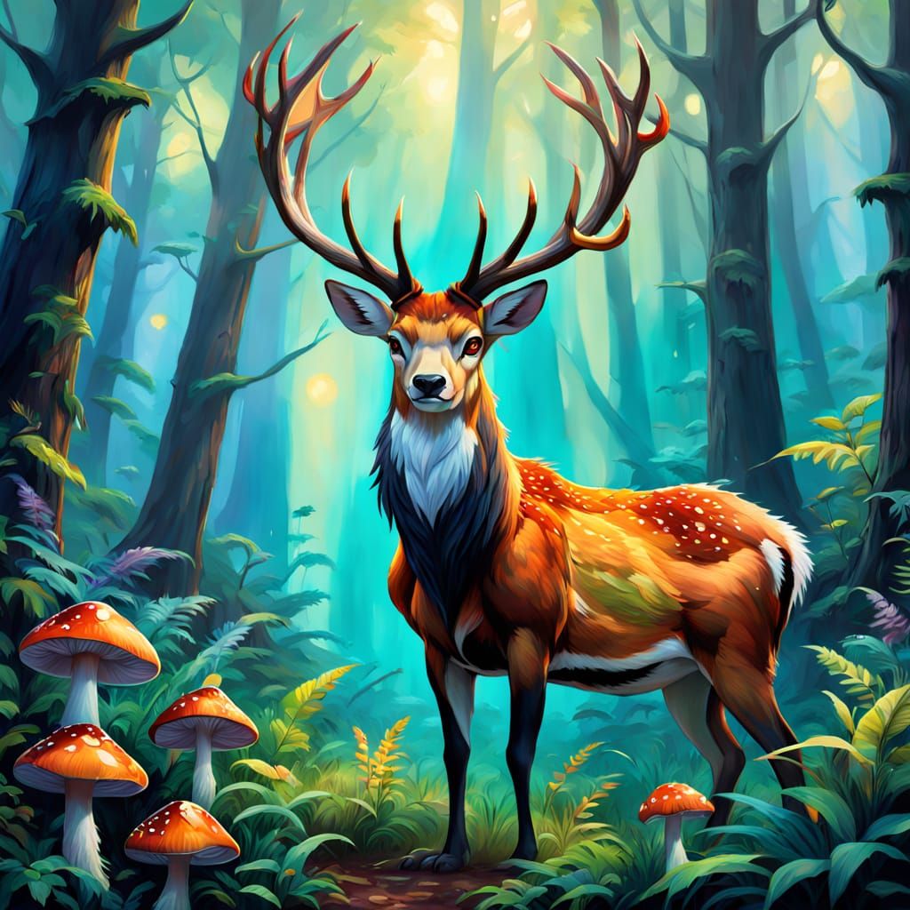 Regal Pokemontas in Vibrant, Iridescent Habitat