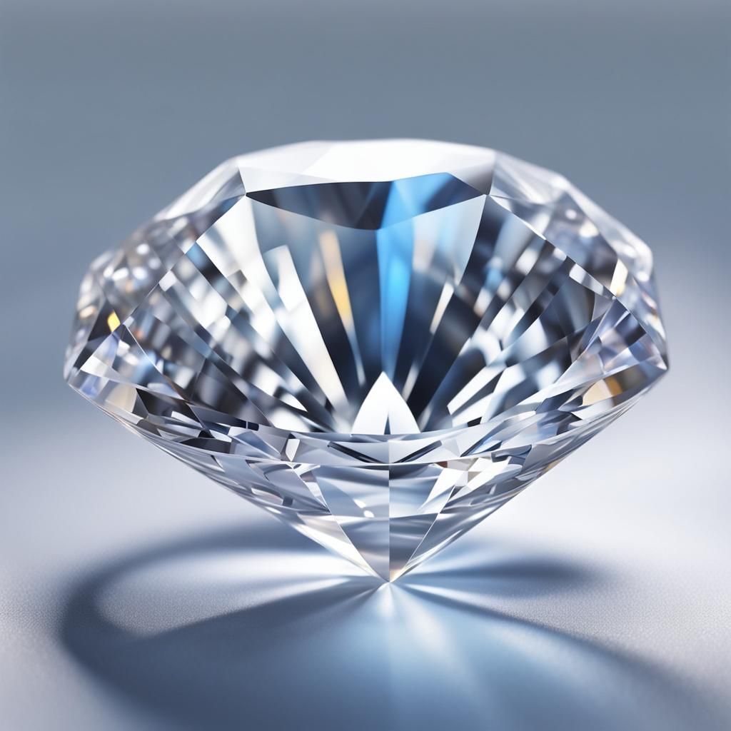 Intricate White Sapphire Gemstone in Splash Art Style