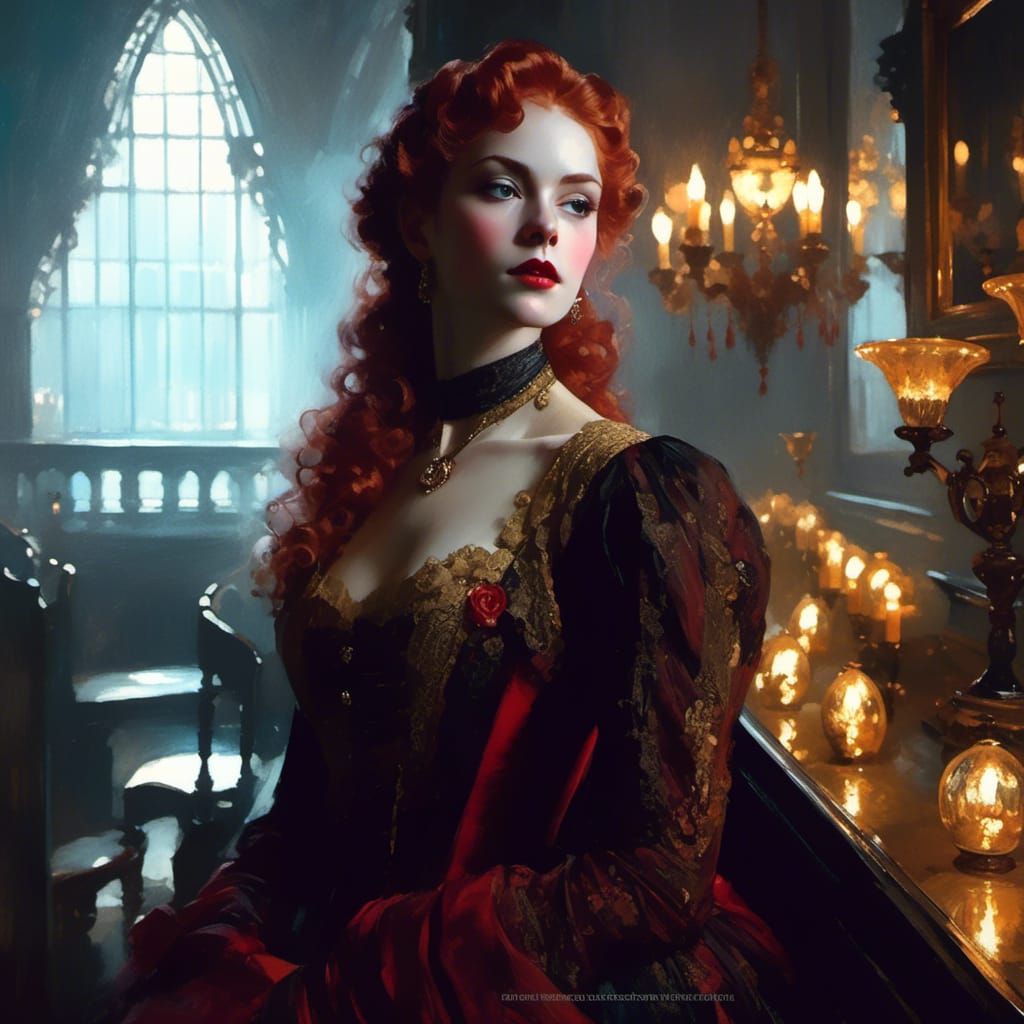 Victorian Vampire Mina Harker in Cucuel Style