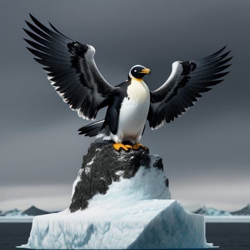 Penguin with eagle wings