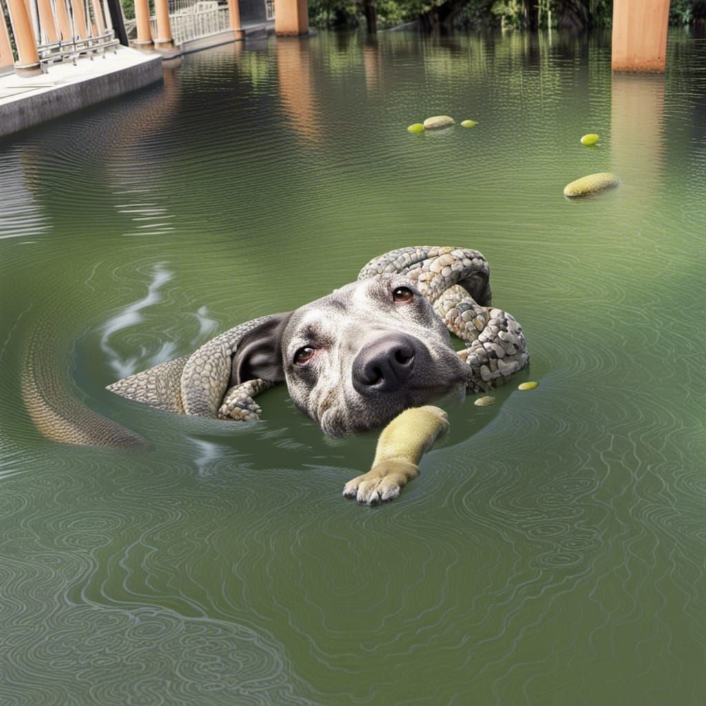 Alligator-Dog-Crocodile Hybrid Creature Chilling