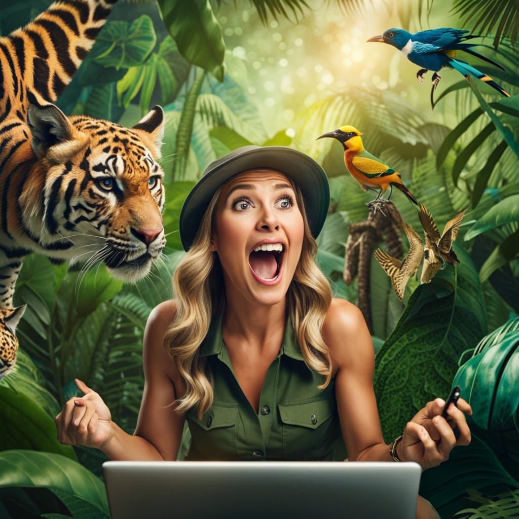 Excited Online Shopper Immersed in Prime Day Deals