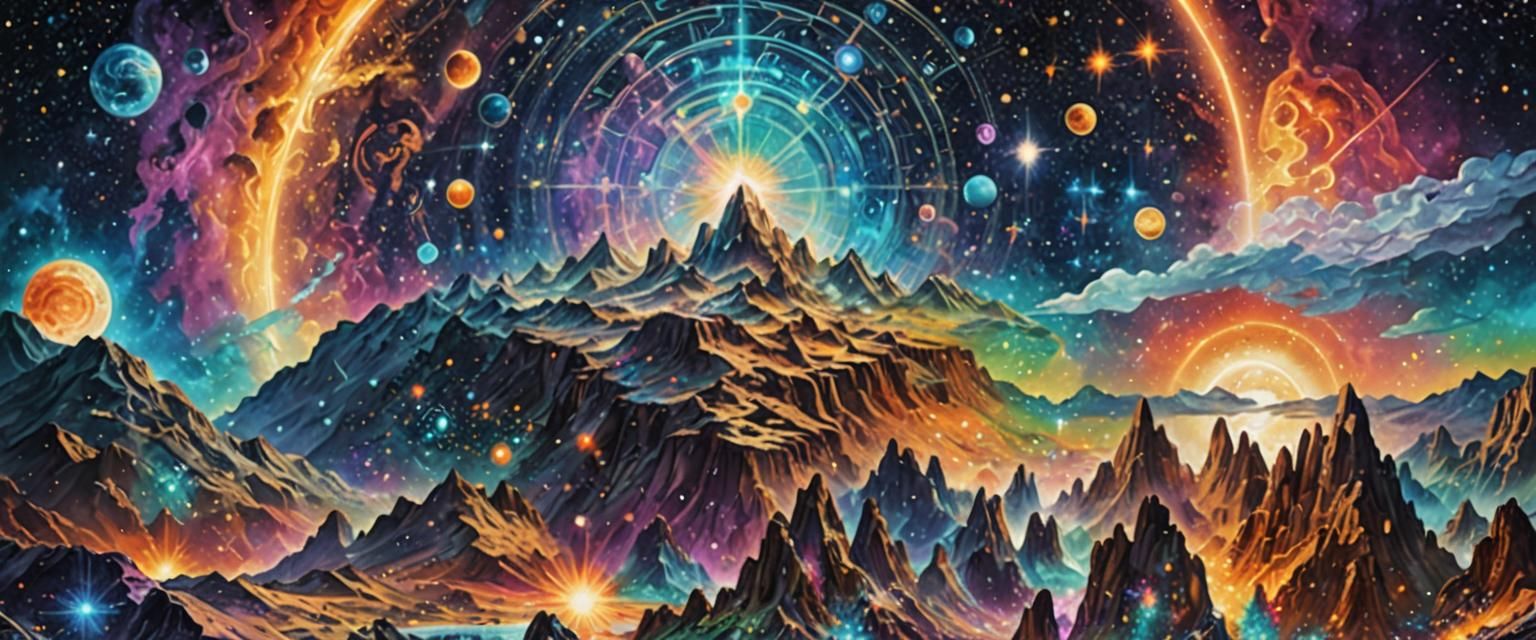 Holographic Astral Cosmic Illustration by Amaringo