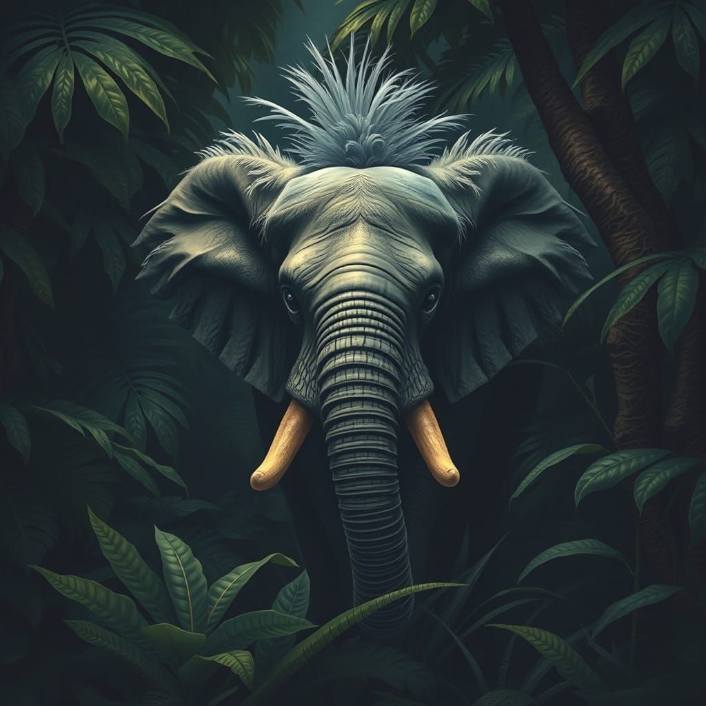 Mysterious Jungle Creature Emerges in a Tropical Setting