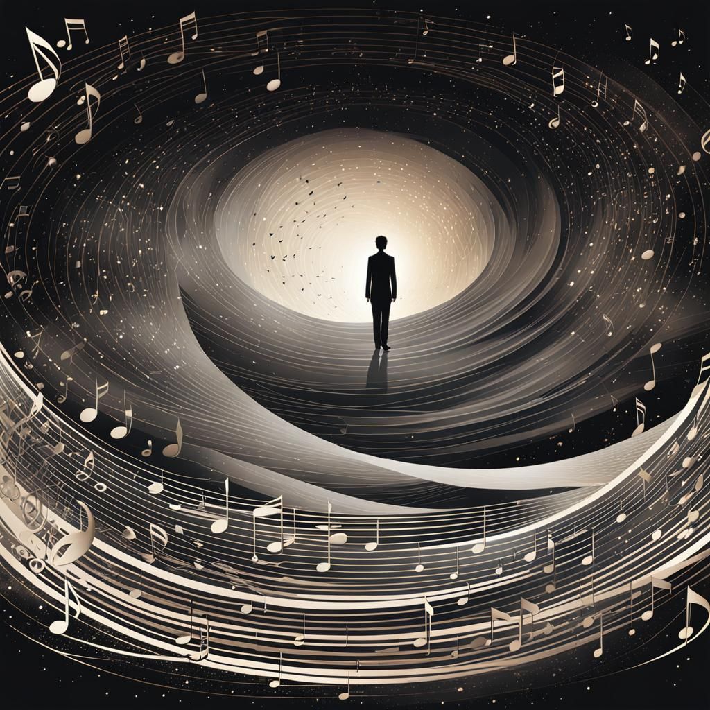 Ethereal Music Notation in Simplistic Digital Art