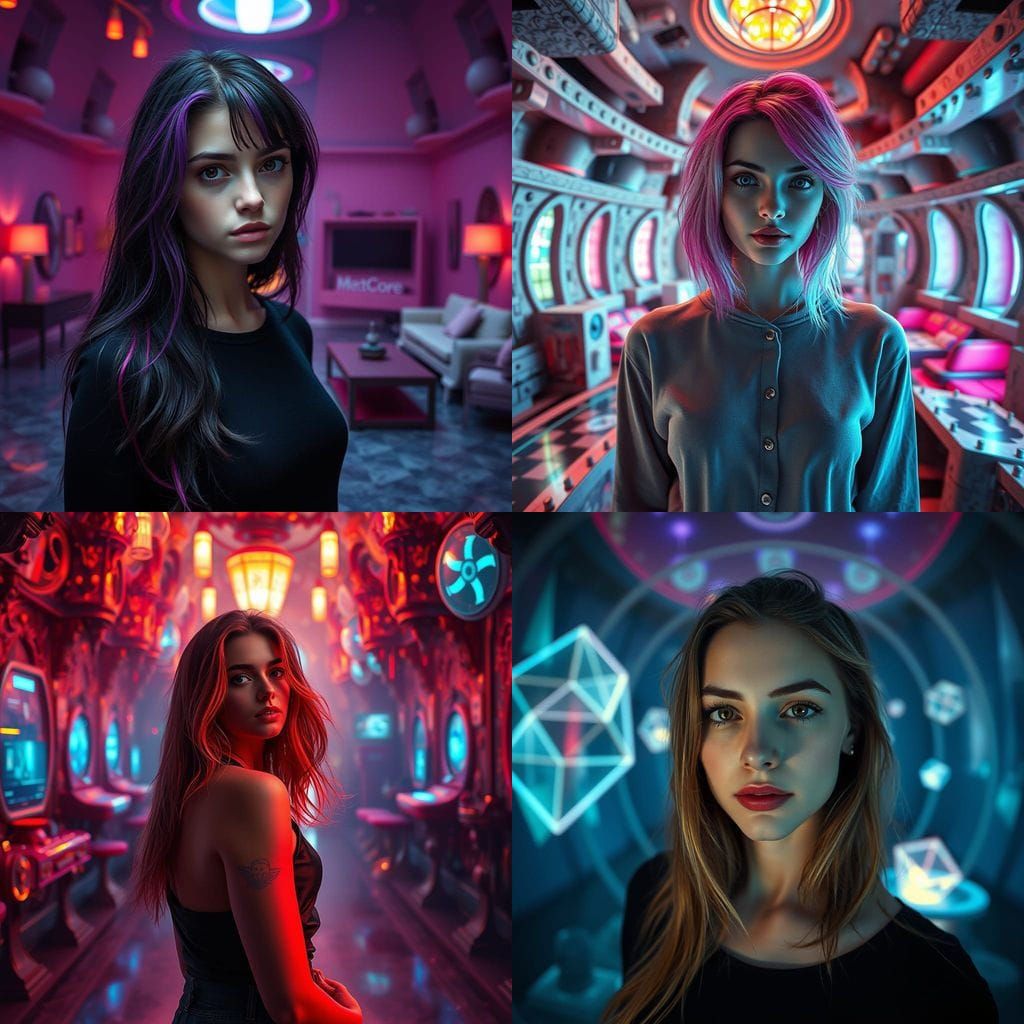 Gen Z Girl in Stanley Parable Room, Dreamcore Sphere