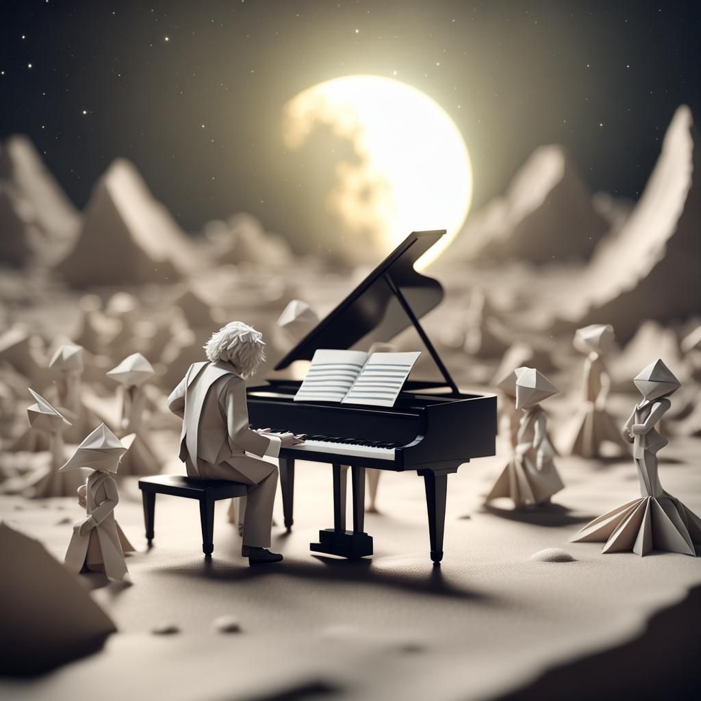 Beethoven's Lunar Concert: An Origami Papercraft