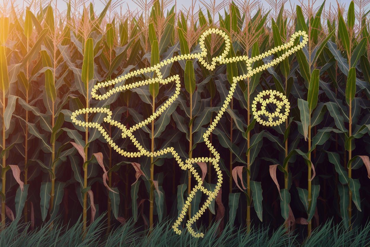 Soccer Player Sculpted from Corn in Golden Field