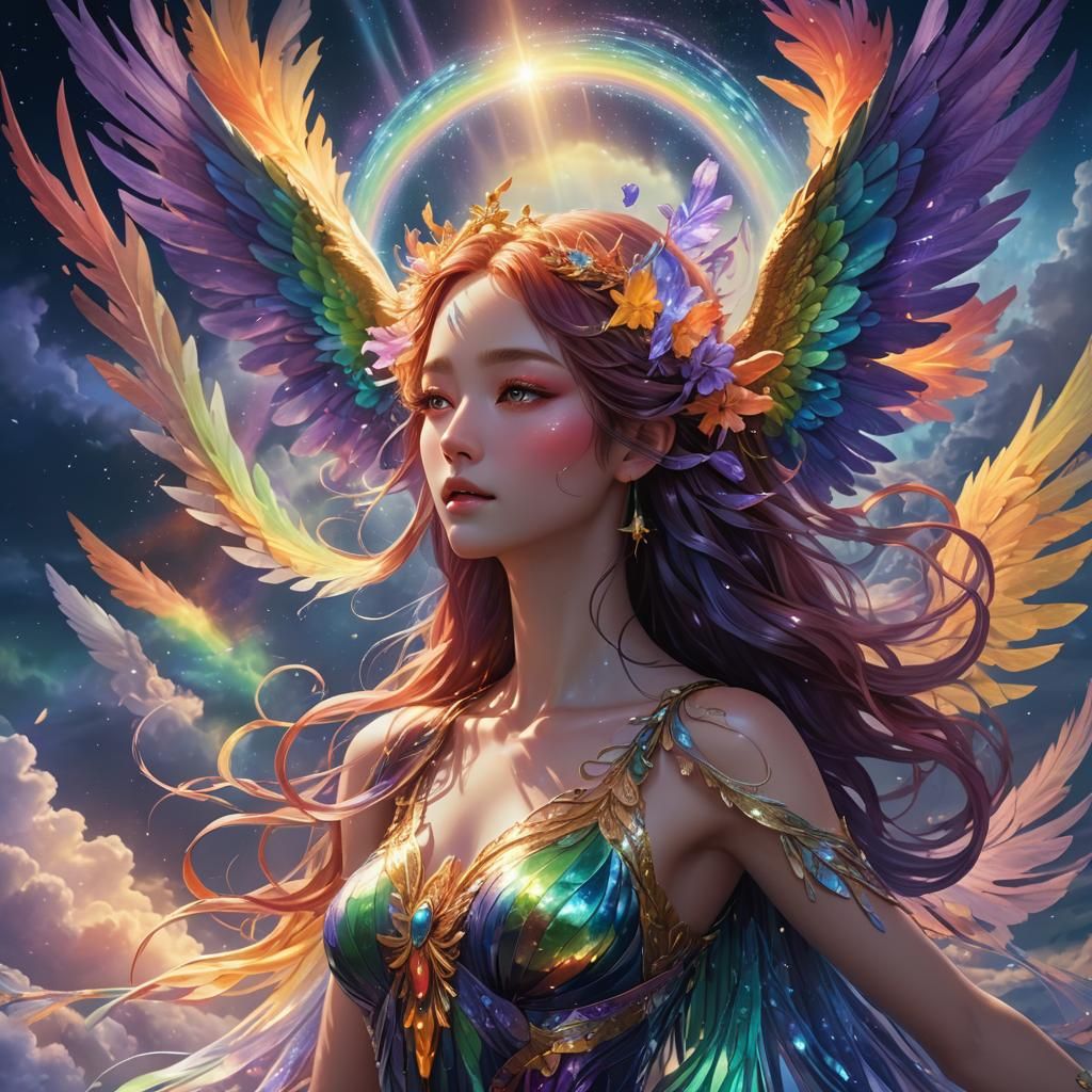 Ethereal Goddess Iris in 3D Anime Art