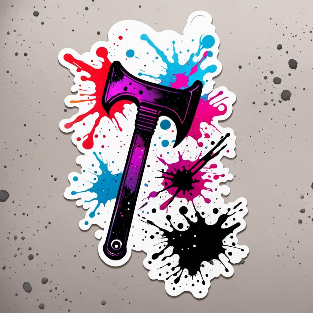 Mythcleaver in Sticker Paint Splatter Style