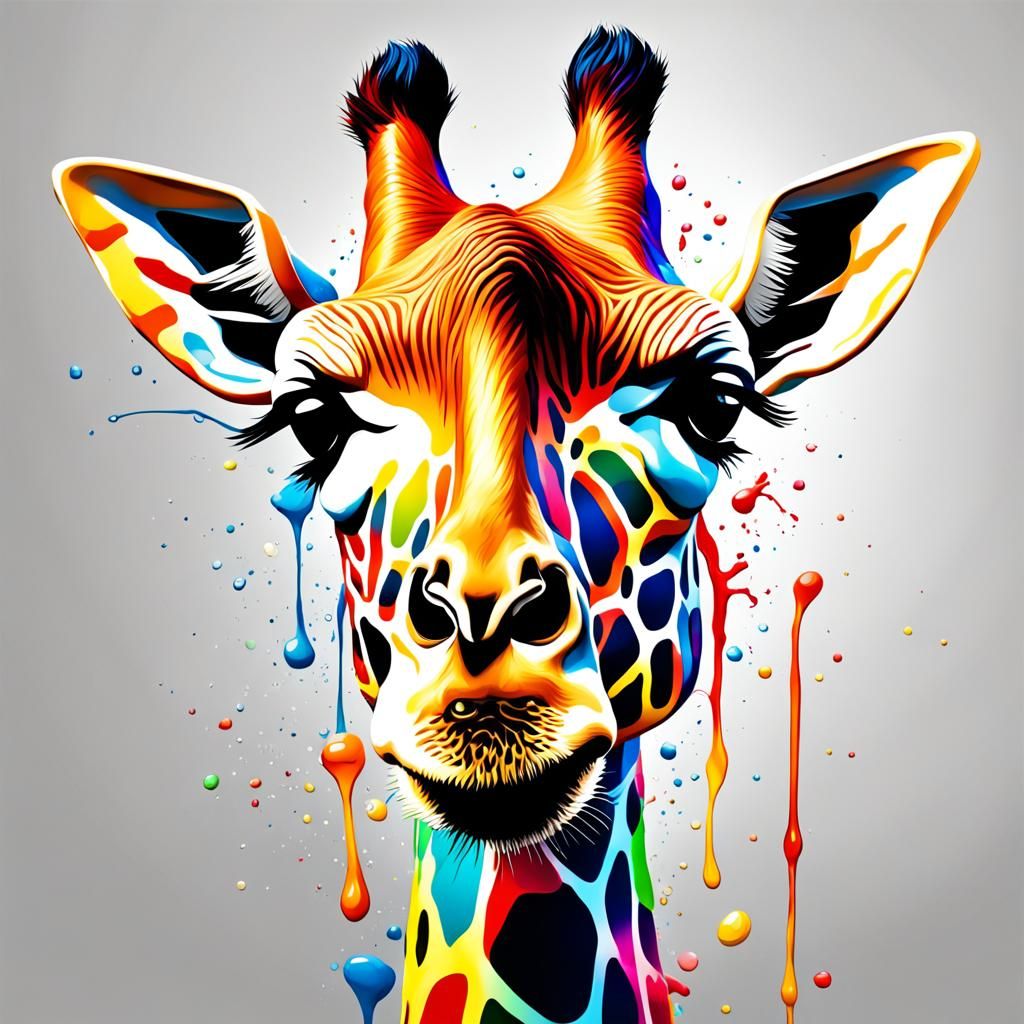 A cartoon giraffe in vinyl