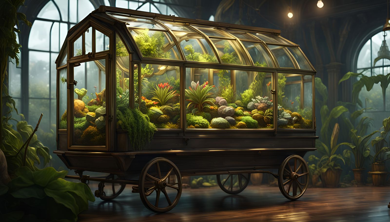 Terrarium Greenhouse: Dark Fantasy Concept Art