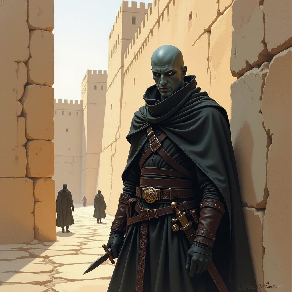 Dark Fantasy Warrior in Battle